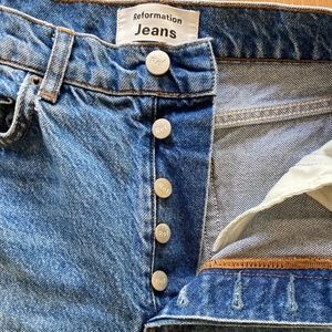 Reformation Cynthia High Rise Straight Jeans Denim Size 26 Color: Colorado